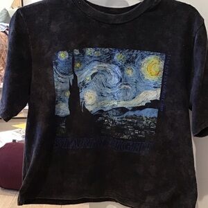 Starry Night cotton T-Shirt faded black